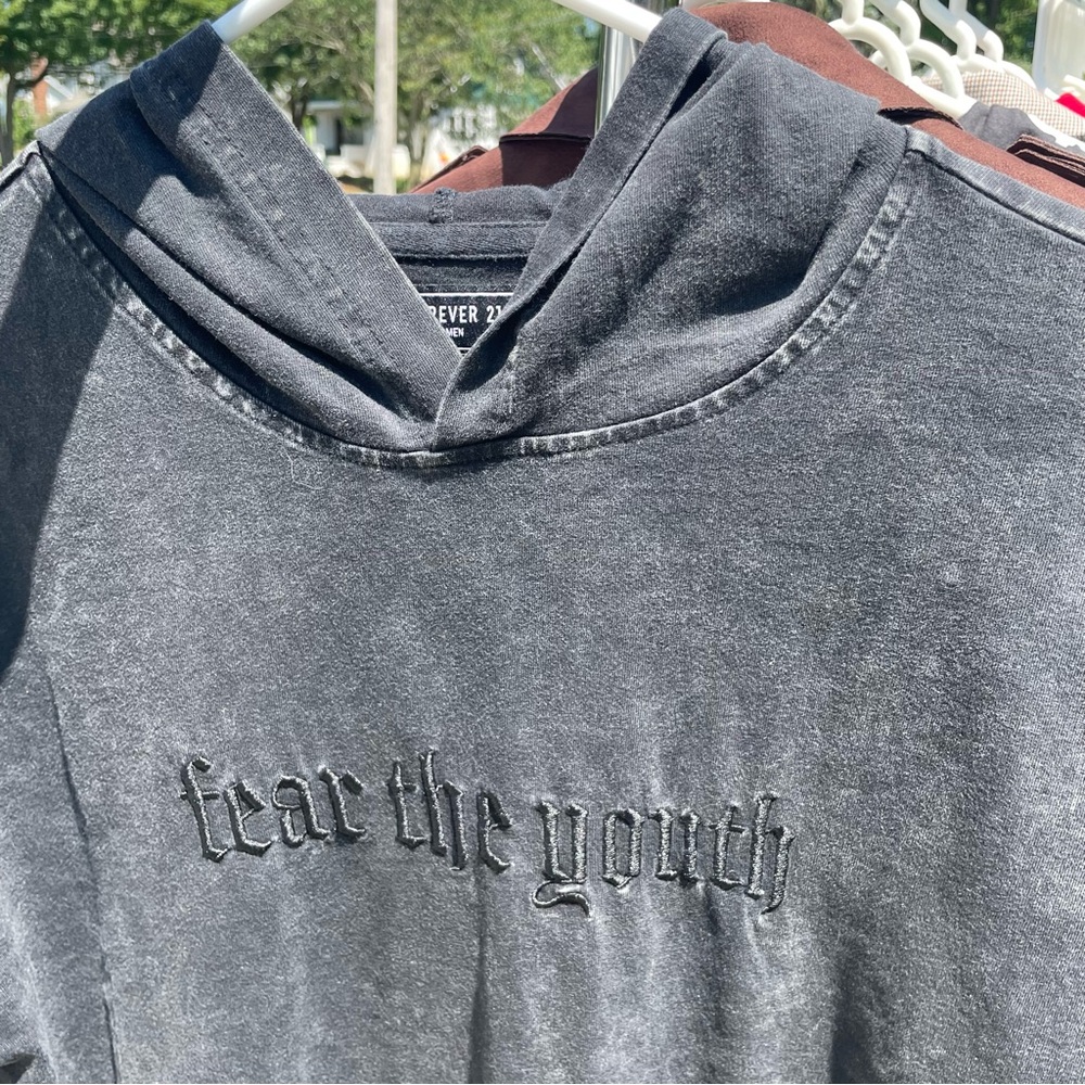 Forever 21 “Fear the Youth” faded hoodie